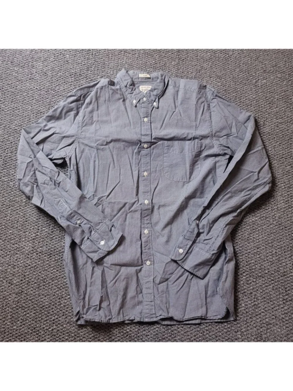 J. Crew Slim Button Shirt Mens M Medium Long Sleeve Blue Checkered Preppy Casual
